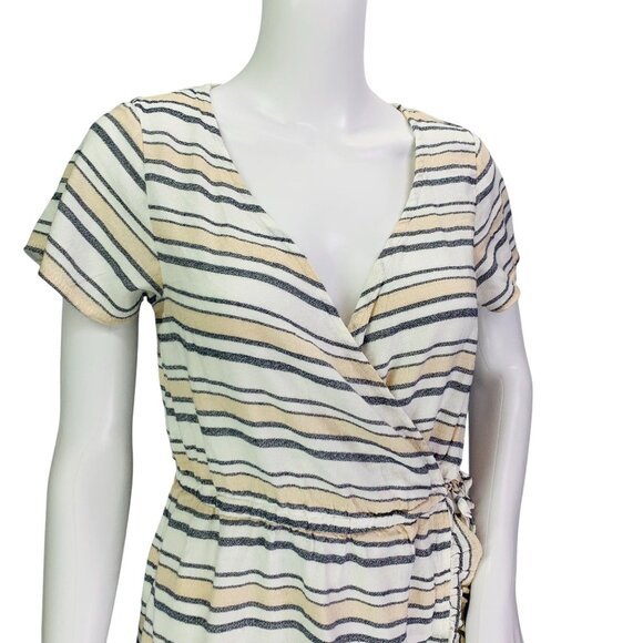 NEW Roxy Womens Sun Dreamer Season Short Sleeve Wrap Dress Stripe Size S - Picture 4 of 12